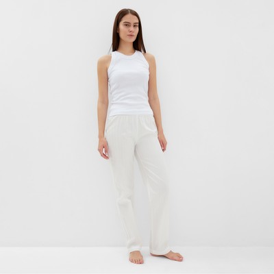 Брюки домашние женские KAFTAN Base, белые, размер 48-50