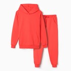 Комплект для девочки (толстовка, брюки) НАЧЕС, цвет красный, рост 104 см - фото 1996285