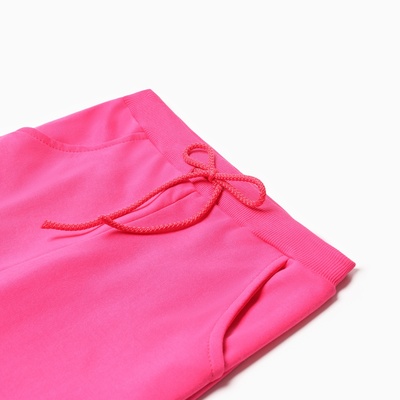 Костюм для девочки с начёсом (толстовка, брюки), ярко-розовый, рост 110 см