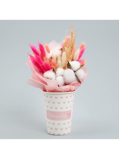 Стакан для цветов влагостойкий «Сердца», 400 мл