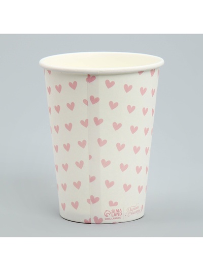 Стакан для цветов влагостойкий «Сердца», 400 мл