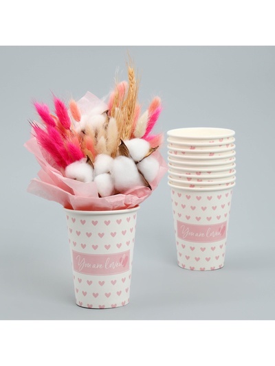 Стакан для цветов влагостойкий «Сердца», 400 мл