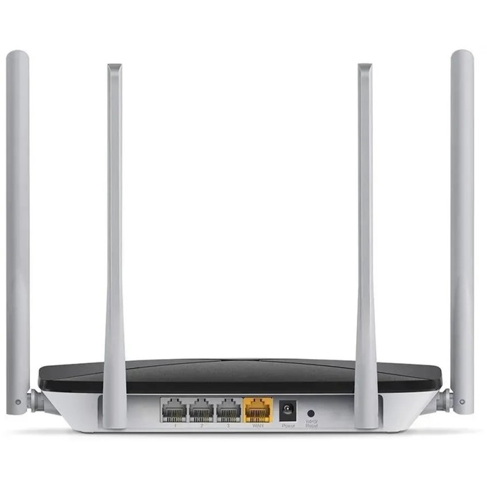 Wi-Fi роутер Mercusys  AC12, AC1200, 1167 Мбит/с, 3 порта 100 Мбит/с, чёрный