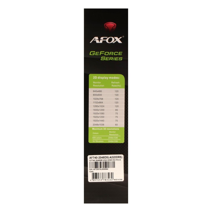 Видеокарта Afox GT740 LP Single Fan, 2Гб, 128bit, GDDR5, DVI, HDMI, VGA, HDCP - фото 51482975