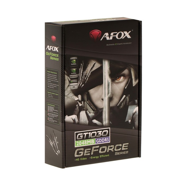 Видеокарта Afox GT1030, 2 Гб, 64bit, GDDR5, DVI, HDMI, HDCP