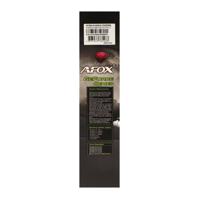 Видеокарта Afox RTX2060, 6Гб, 192bit, GDDR6, DVI, HDMI, DP, HDCP - фото 51482994