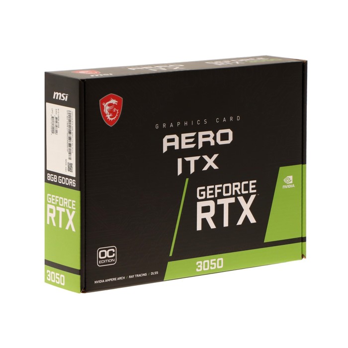 Видеокарта MSI RTX3050 AERO ITX, 8Гб, 128bit, GDDR6, DVI, 3хHDMI, DP - Фото 1