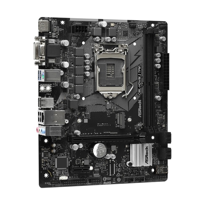 Материнская плата ASRock CML-HDV/M.2 TPM, LGA 1200, H310, 2xDDR4, DVI, VGA, HDMI, mATX