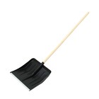 Лопата для уборки снега, пластиковый ковш 410×440 мм, оцинкованная планка, деревянный черенок, «Метель» - Фото 6