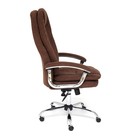 Кресло офисное для руководителя SOFTY LUX, с подлокотниками, на колёсиках, флок, цвет коричневый 6 - Фото 5