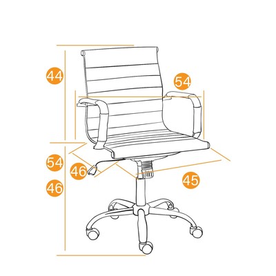 Кресло офисное для руководителя URBAN-LOW 36-01, 540×460×900(980) мм, экокожа, цвет белый
