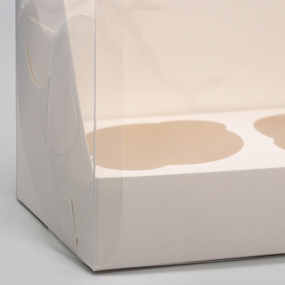 Коробка для 3 капкейка 24×10×10 см, белый