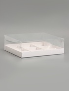 Коробка для муссовых пирожных 9 штук 30×30×8, Белый - Фото 1