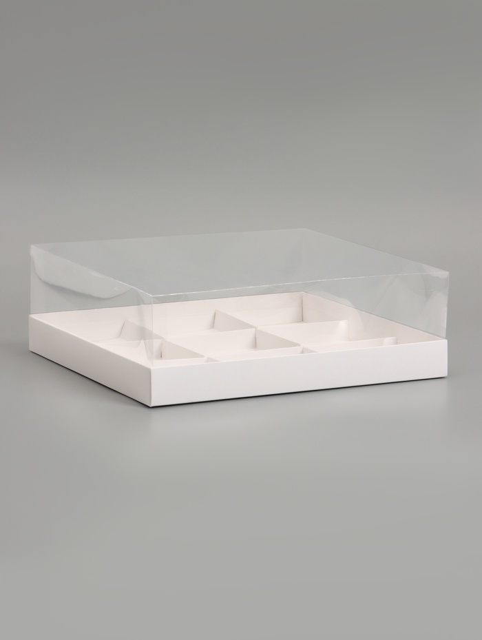 Коробка для муссовых пирожных 9 штук 30×30×8, Белый - Фото 1