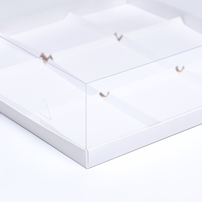 Коробка для муссовых пироженных 9 штук 30x30x8, Белый