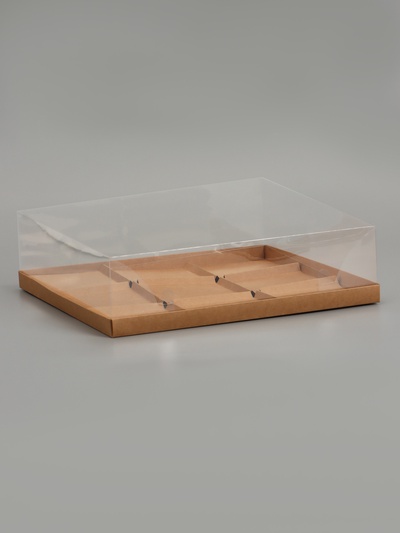 Коробка для муссовых пирожных 9 штук 30×30×8 см, крафт