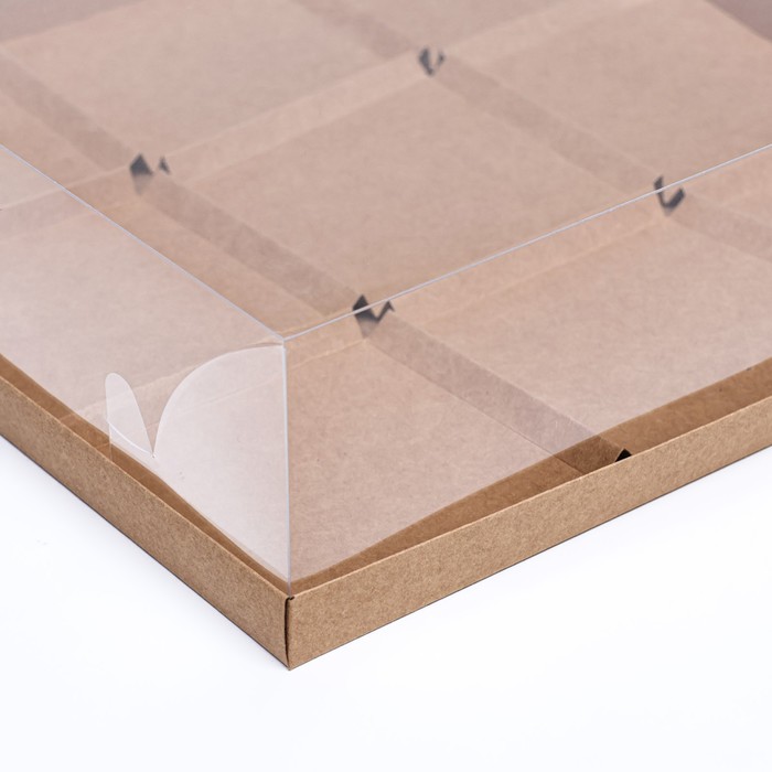 Коробка для муссовых пироженных 9 штук 30x30x8, Крафт