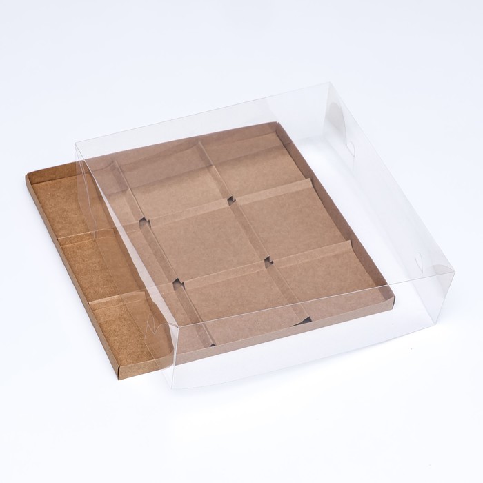 Коробка для муссовых пироженных 9 штук 30x30x8, Крафт