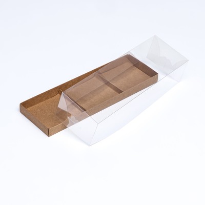 Коробка для муссовых пирожных 3 штуки, 26×8.5×6 Крафт
