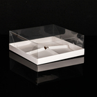 Коробка для муссовых пироженных 4 штуки, 17x17x6 Белый - фото 11503882
