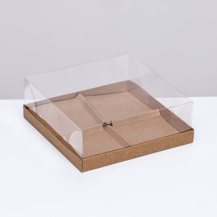 Коробка для муссовых пироженных 4 штуки, 17x17x6 Крафт