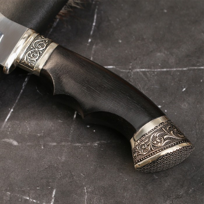 Нож кавказский "Шаман" сталь - 65Х13, гарда - мельхиор