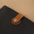 Застёжка пришивная для сумки, на кнопке, из натуральной кожи, 13,5 × 2,5 см, цвет коричневый/серебряный - фото 7852958