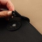 Застёжка пришивная для сумки, на кнопке, из натуральной кожи, 13,5 × 2,5 см, цвет чёрный/серебряный - фото 7852966