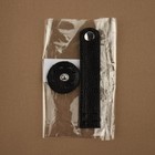 Застёжка пришивная для сумки, на кнопке, из натуральной кожи, 13,5 × 2,5 см, цвет чёрный/серебряный - фото 7852967