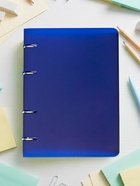 Тетрадь на кольцах Calligrata A5, 80 листов, в клетку, пластиковая обложка, блок офсет, синяя - Фото 3