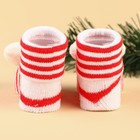 Подарочный набор новогодний: держатель для соски-пустышки на ленте и носочки - погремушки на ножки «Мишка»,  Крошка Я - Фото 9