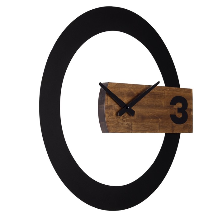 Часы настенные, интерьерные из металла "Тройка", d-50 см, бесшумные - фото 1906464032