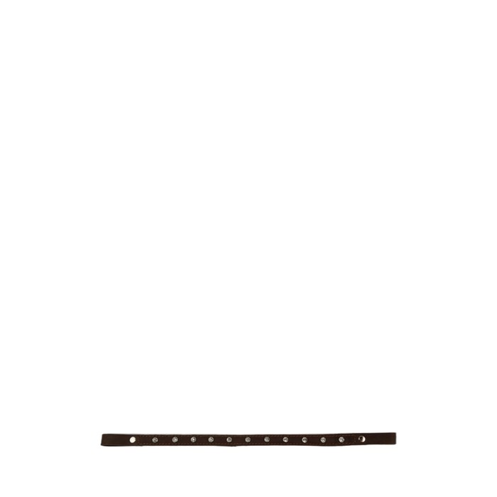 Налобник прямой, стразы, кожа, 15 мм, 40 см, коричневый, КС115к - Фото 1