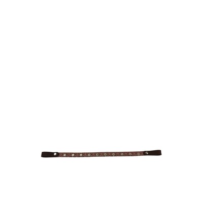 Налобник прямой, кружево, кожа, 15 мм, 40 см, коричневый, КС119к
