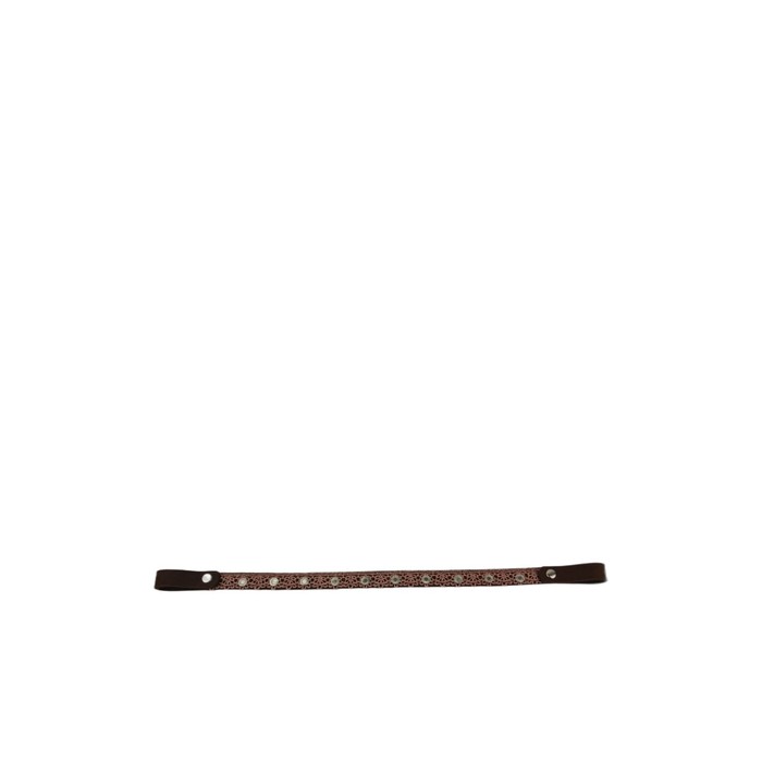 Налобник прямой, кружево, кожа, 15 мм, 40 см, коричневый, КС119к - Фото 1