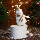 Игрушка мягкая «Снеговик в полосатом шарфе» 10×30 см, золото - Фото 2