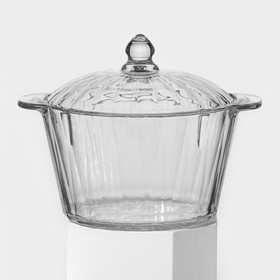 Кастрюля Glass Pot, стеклянная, d=22.5 см, h=11 см, 2200 мл