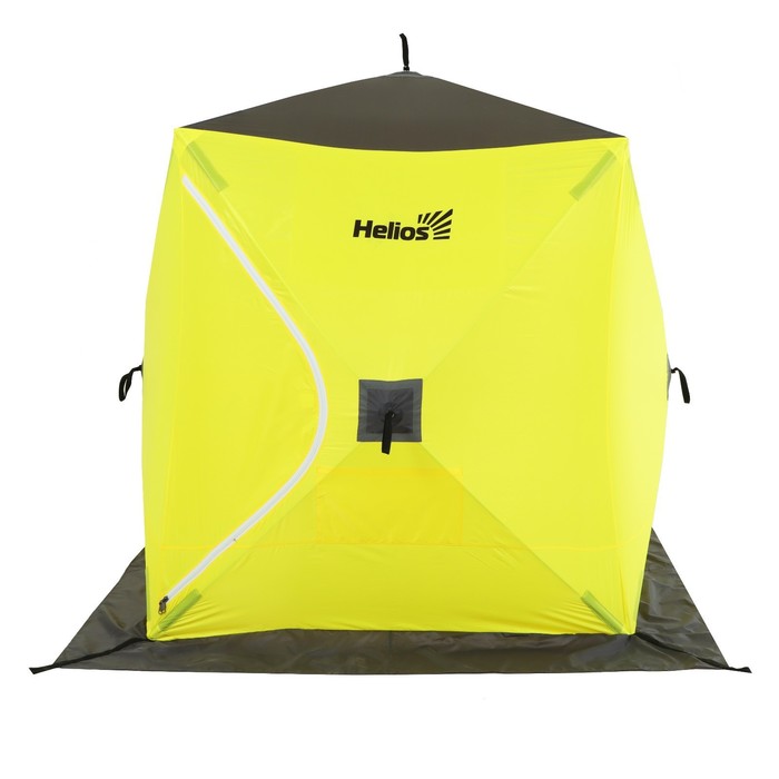 Палатка зимняя Helios "Куб", 2.1 х 2.1 м, цвет желтый/серый (HS-WSC-210YG) - Фото 1