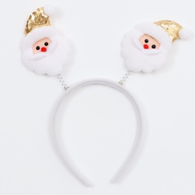 Ободок новогодний карнавальный «Дед мороз», золотой