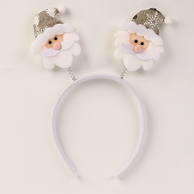 Ободок новогодний карнавальный «Дед мороз», серебряный