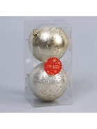 Ёлочные игрушки «Ретро», шары новогодние, d=10 см, набор 2 шт., золото - Фото 4