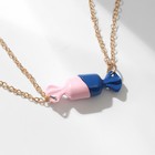 Кулоны «Неразлучники» конфета, цвет сине-розовый в золоте, 45 см - Фото 3