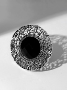 Кольцо «Этника. Ажурный круг», чёрное в чернёном серебре, безразмерное - Фото 7