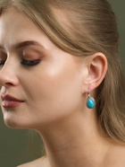 Серьги под натуральный камень «Этника», капля бирюзы, голубые в чернёном серебре - Фото 2