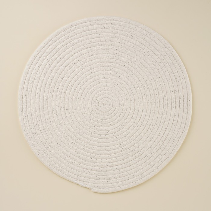 Салфетка сервировочная на стол SL Home, хлопок, d=38 см, белая - Фото 1