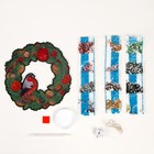 Алмазная мозаика на новый год с полным заполнением на фигурке. Венок «Снегирь», 20 х 20 см, набор для творчества - Фото 3