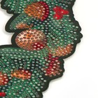 Новогодняя алмазная мозаика с полным заполнением на фигурке. Новогодний венок «Новый год. Снегирь», 20 х 20 см - Фото 5