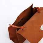 Сумка детская 17×6×12 см, на застёжке, коричневая - Фото 3