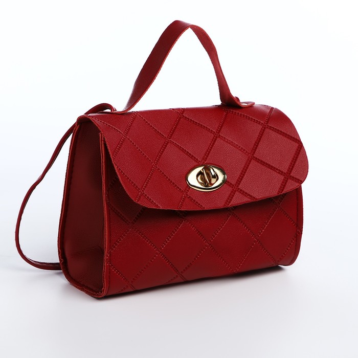 Сумка детская 17×6×12 см, на застёжке, бордовая - Фото 1