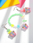 Набор детский "Выбражулька" 2 предмета: серьги, браслет, бабочки, цвет МИКС - фото 809102347